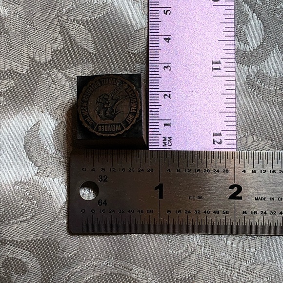 Antique Wooden Print Block Copper The American Rabbit Breeders Assn. Inc. Member - Picture 3 of 4